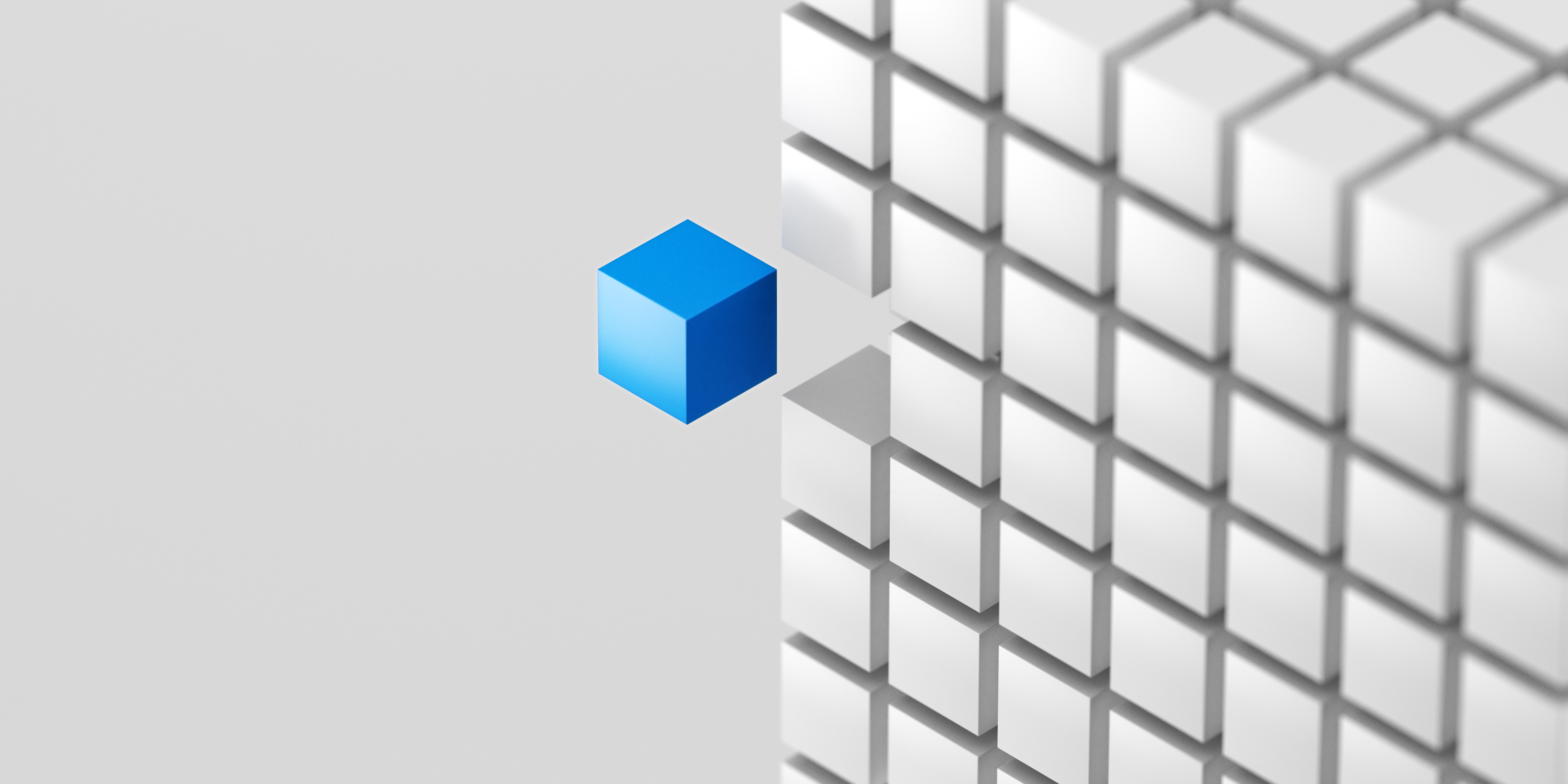Cube bleu symbolisant la valeur ajoutée